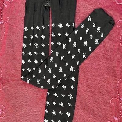 Skull & Crossbones Nylon Opaque Tights LEG AVENUE  Footed NWOT